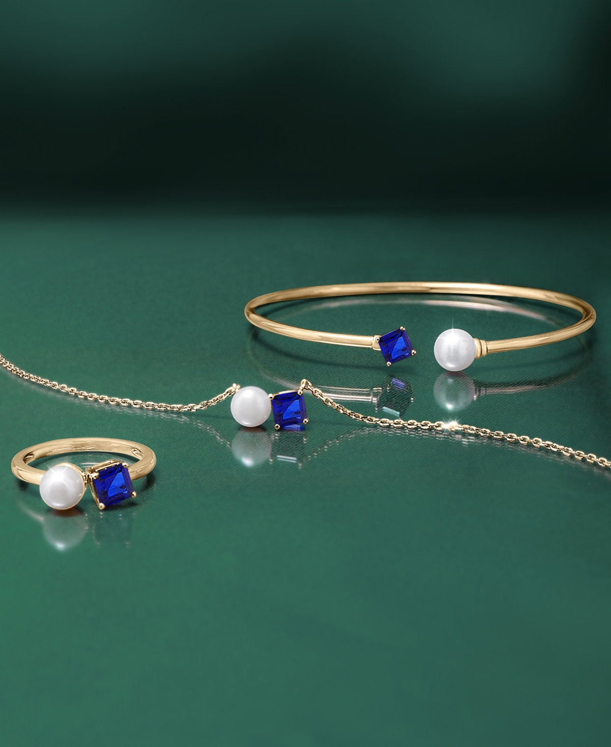 Audrey by Aurate Cultured Freshwater Pearl (5mm) & Rhodolite (5/8 ct. t.w.) Two Stone Adjustable 18