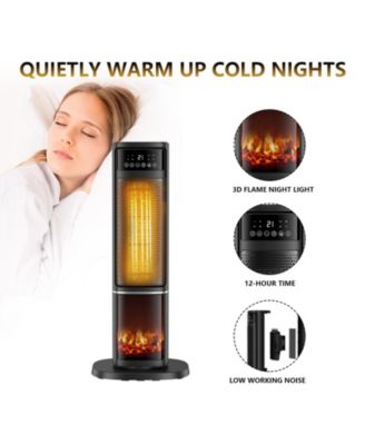 1500W Oscillating Ceramic Tower Electric Space Heater with Remote Control