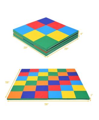 58 Inch Toddler Foam Play Mat Baby Folding Activity Floor Mat