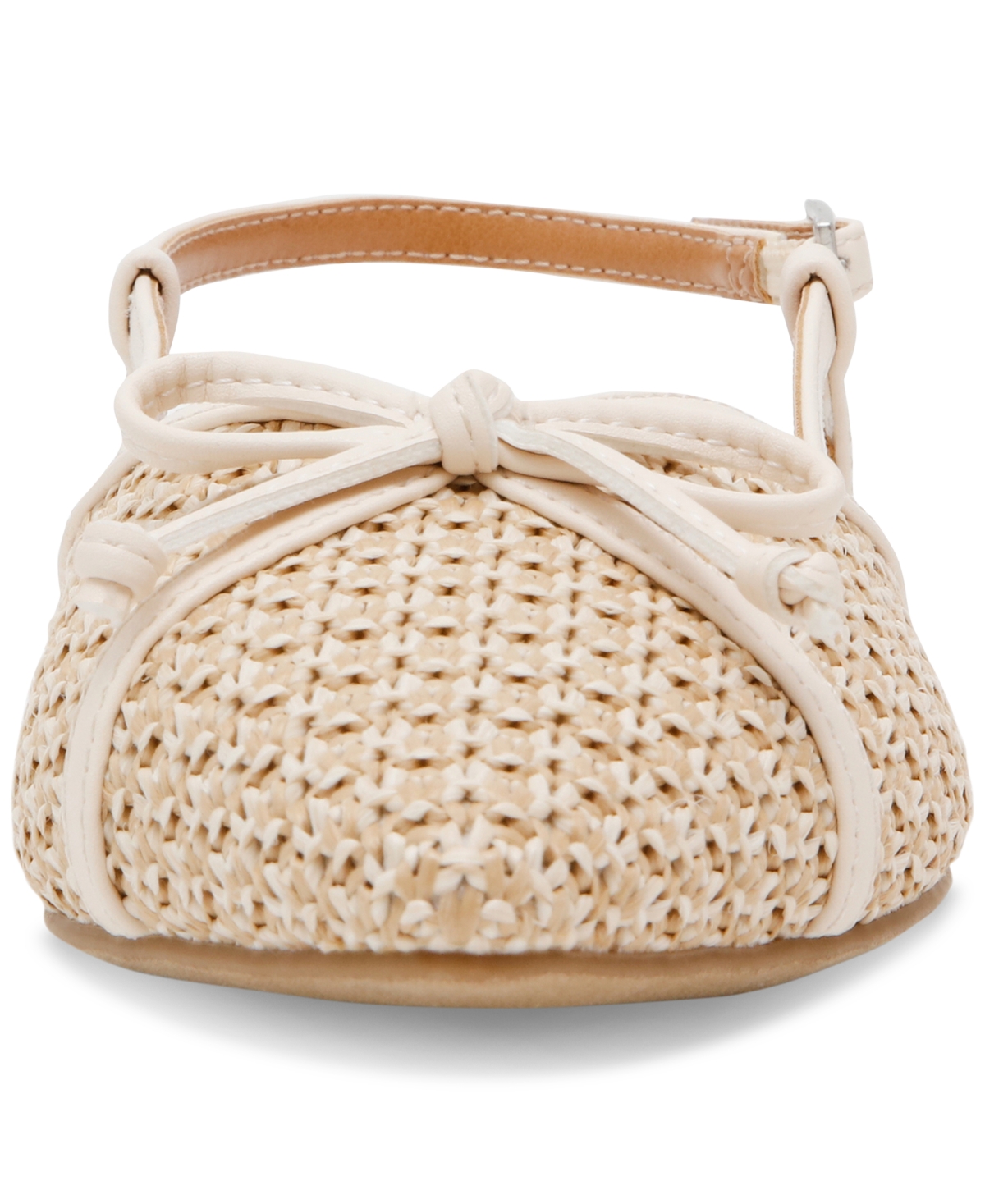Dv Dolce Vita Women's Carsen Bow Pointed-toe Slingback Flats In Cream,raffia