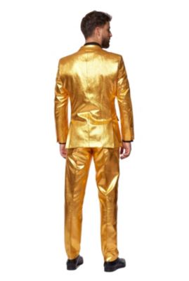 Men's Silver Suit - New Years And Christmas Party Costume - Metallic Shiny Silver - Includes Blazer, Pants and Tie