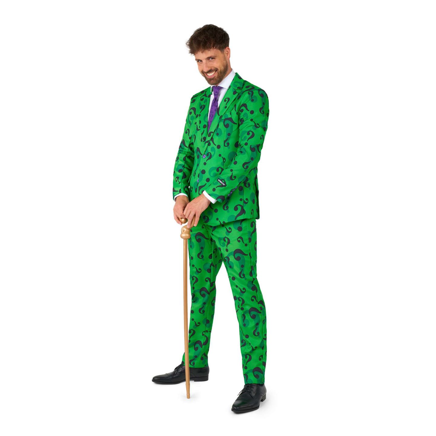 Мужской костюм на Хэллоуин Suitmeister в образе Загадочника (The Riddler), цвет: Зелёный — фото 6