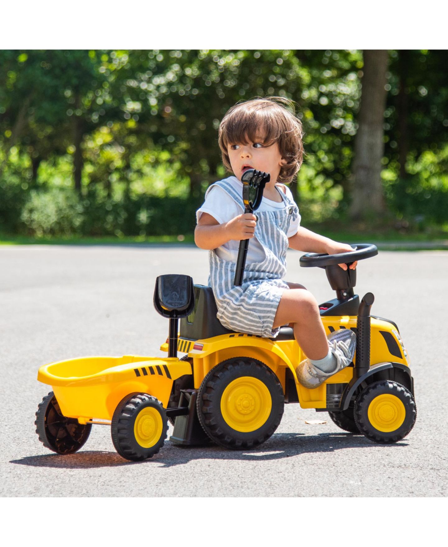 Детская игрушка HONGGE Kids Ride-On Tractor Licensed Caterpillar with Detachable Trailer, Ages 2+ — фото 10
