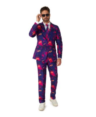 Men's Suit - NYE Fireworks Outfit Slim Fit - Black - Yellow