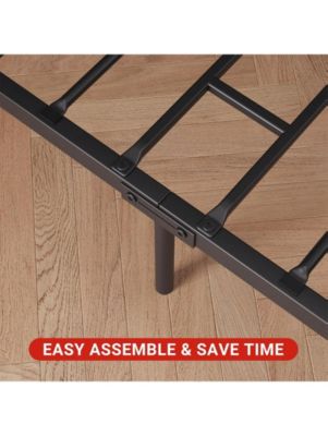 Bed Frame With Headboard, Industrial Platform Bedframe No Box Spring Needed, 14 Inch Metal Mattress Frame Noise Free