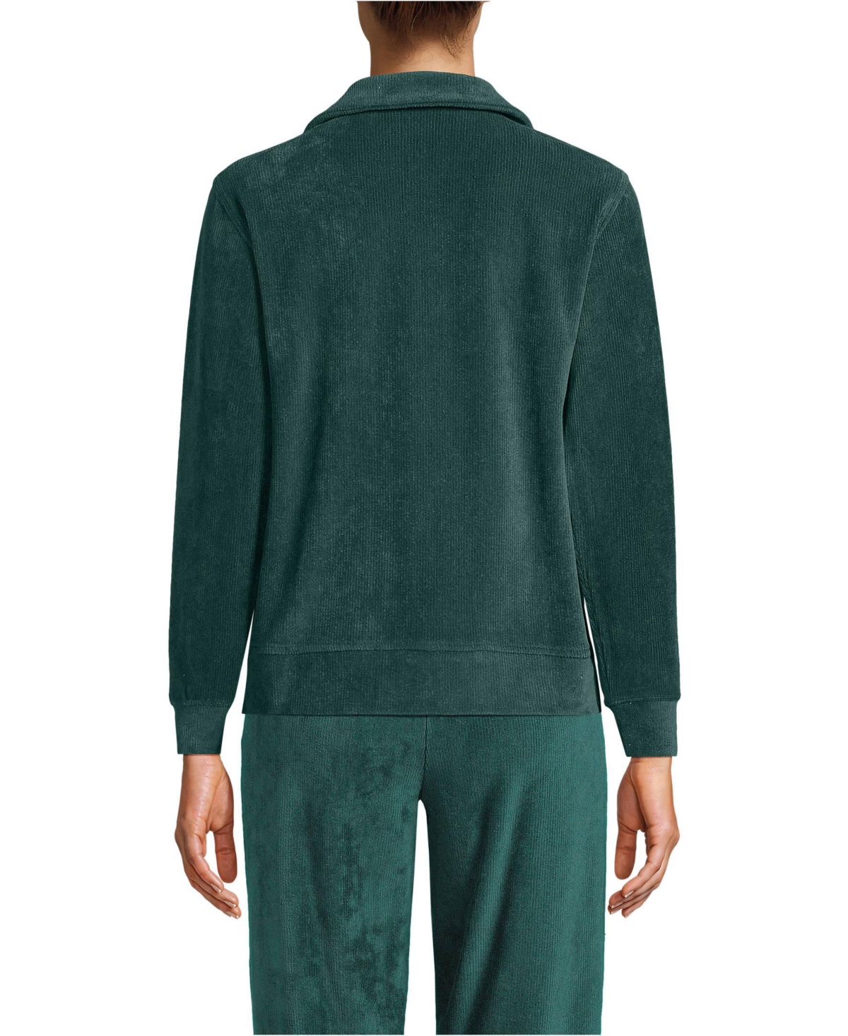 Lands' End Women's Long Sleeve Sport Cord Quarter Zip Pullover