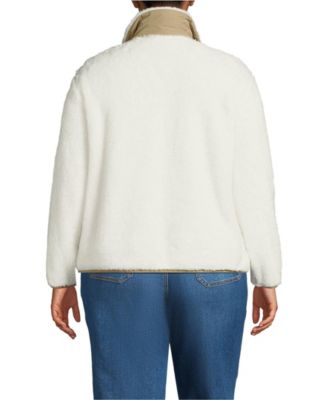 Plus Size Half Zip Cozy High Pile Fleece Pullover