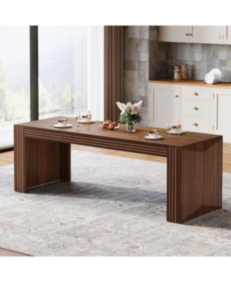 Farmhouse Dining Table for 6-8 People, 78.7-Inch Rectangular Wood Dining Table, Rustic Kitchen Table with Heavy Duty Wood Legs for Dining Room