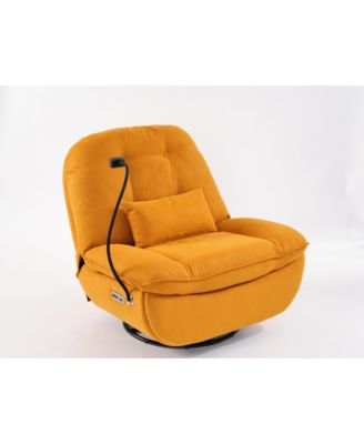 5-in-1 Orange Power Recliner with Music Player and Charger