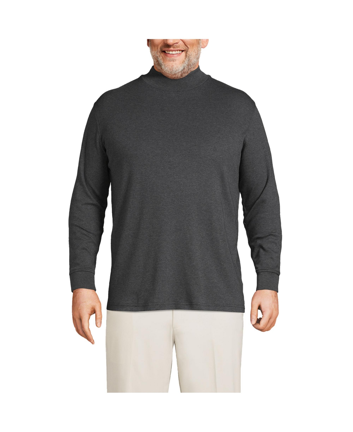 Big & Tall Cotton Supima Mock Turtleneck - Radiant navy