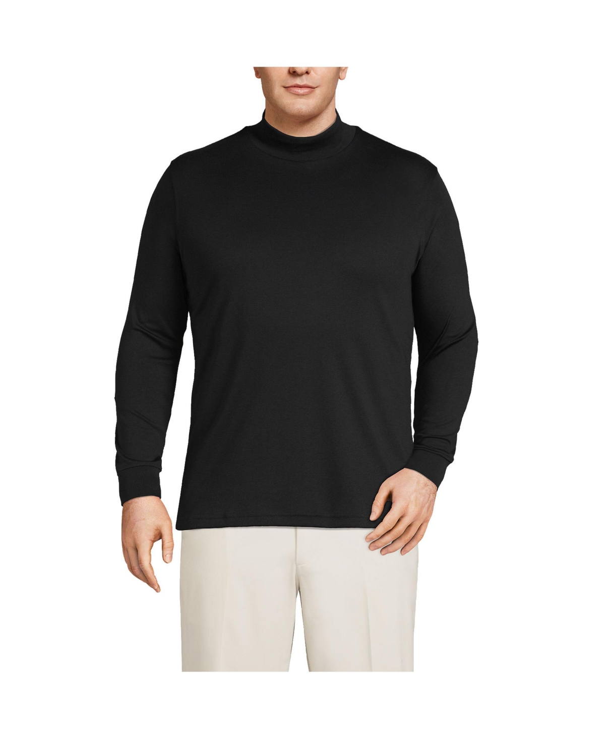 Big & Tall Cotton Supima Mock Turtleneck - Radiant navy
