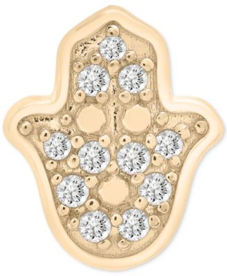 Wrapped Diamond Single Stud Earring 120 ct tw in 10k White or Yellow Gold Exclusively at Macys - Hamsa Yellow Gold 400$