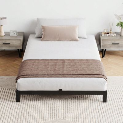 Bed Frame, 6-Inch Metal Low Platform Bed Frame, Bed Frame With Metal Slat Support, Mattress Foundation, No Box Spring Needed, Noiseless Design