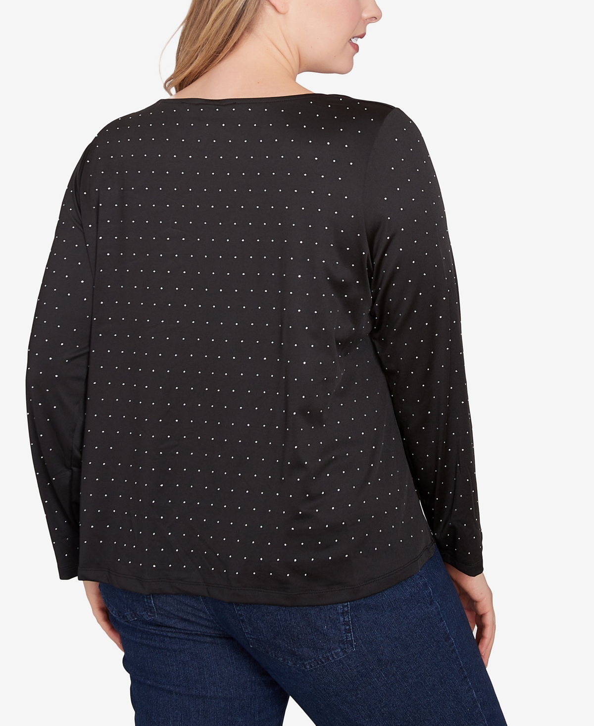 Hearts Of Palm Plus Size Red-y To Shine Asymmetrical Neck Top