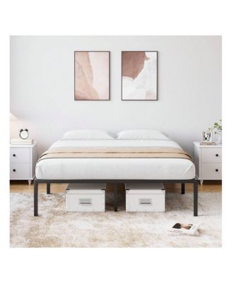 16 Inch Bed Frame, No Box Spring Needed, Heavy Duty Metal Platform Bed Frame For Bedroom, Easy Assembly, Noise Free