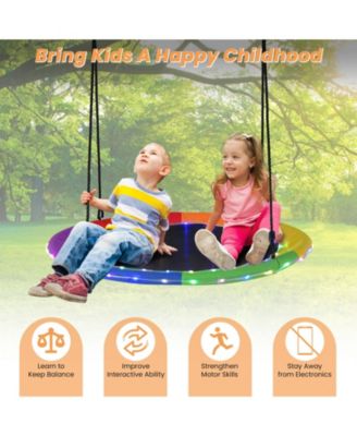 40 Inches Saucer Tree Swing for Kids and Adults-Multicolor