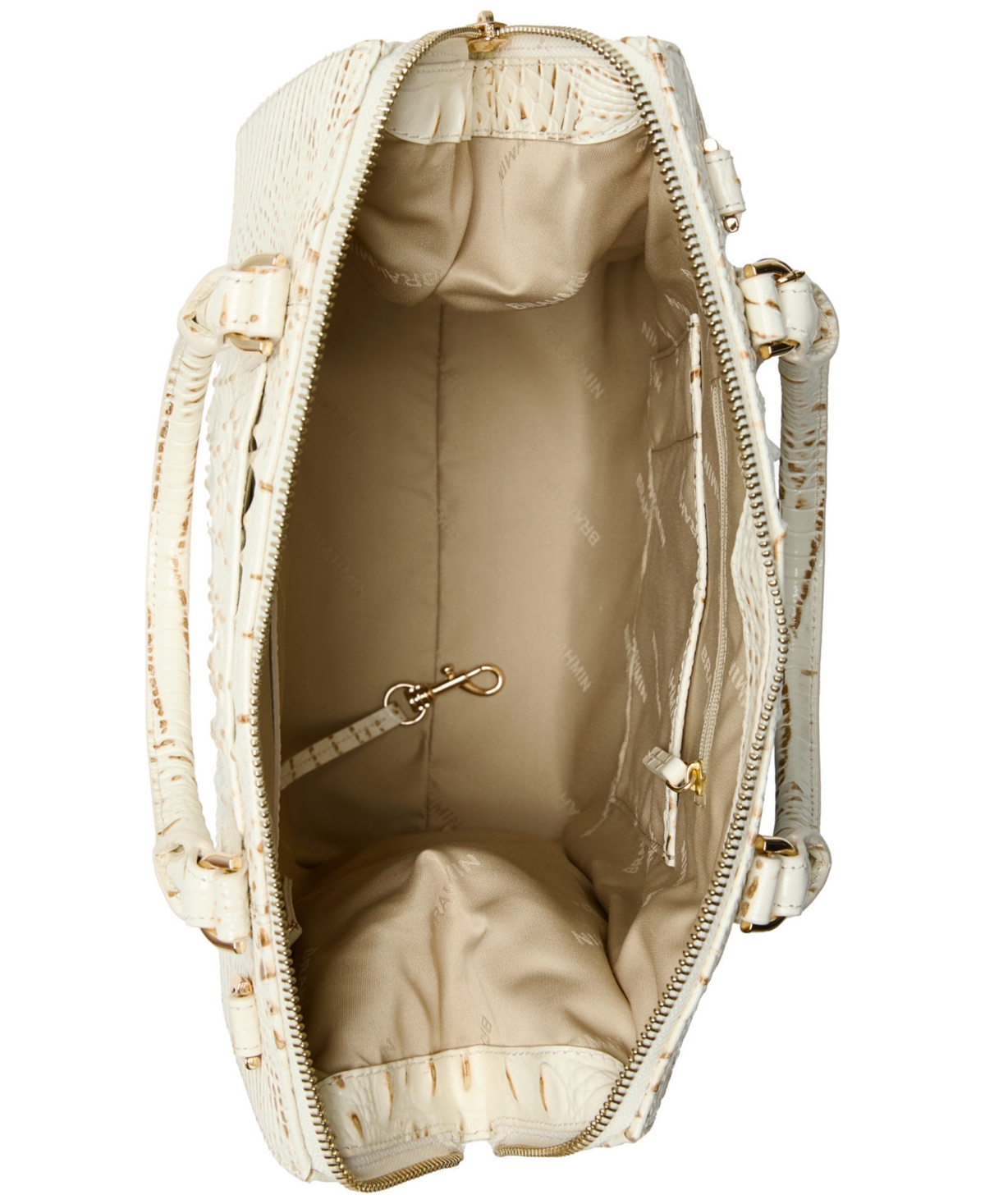Brahmin CarolineSnowdrift Small Leather Satchel - Snowball