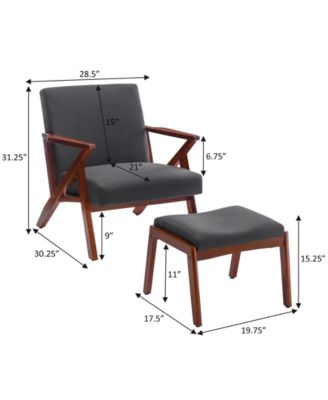 28.5" Cliff Accent Lounge Armchair with Ottoman