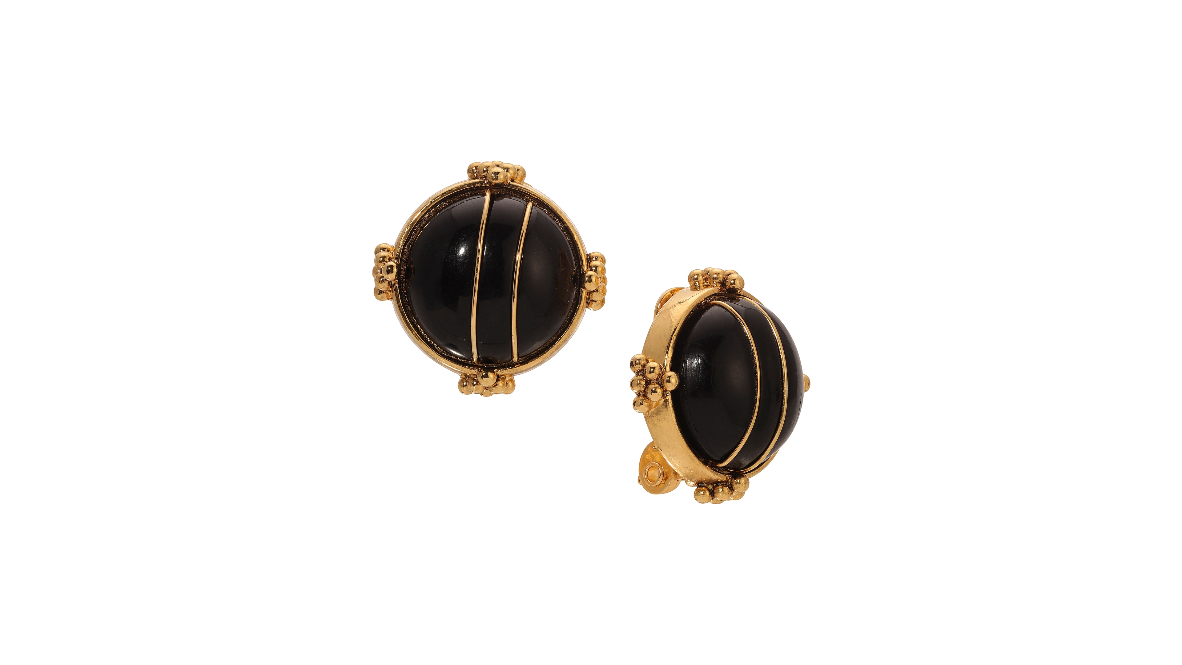 2028 Round Acrylic Button Clip Earrings