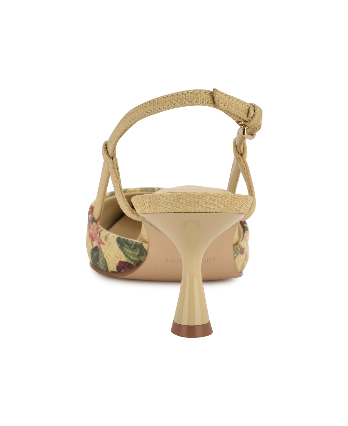 Shop Nine West Women's Rhonda Kitten Heel Slingback Pumps In Natural Vintage Floral