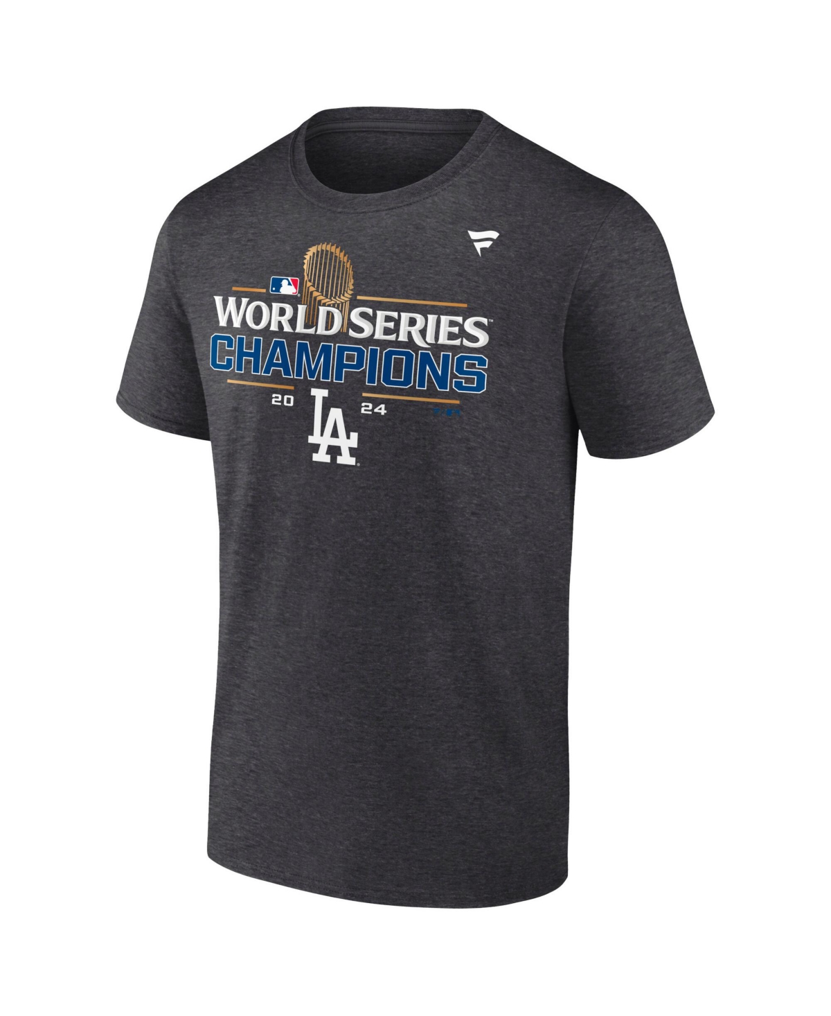 Fanatics Men'sLos Angeles Dodgers 2024 World Series Champions Locker Room T-Shirt - Heather Charcoal