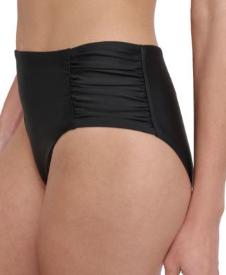 Women's High-Waist Side-Shirred Bikini Bottoms