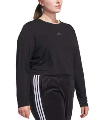 adidas Plus Size Studded Logo Long-Sleeve T-Shirt