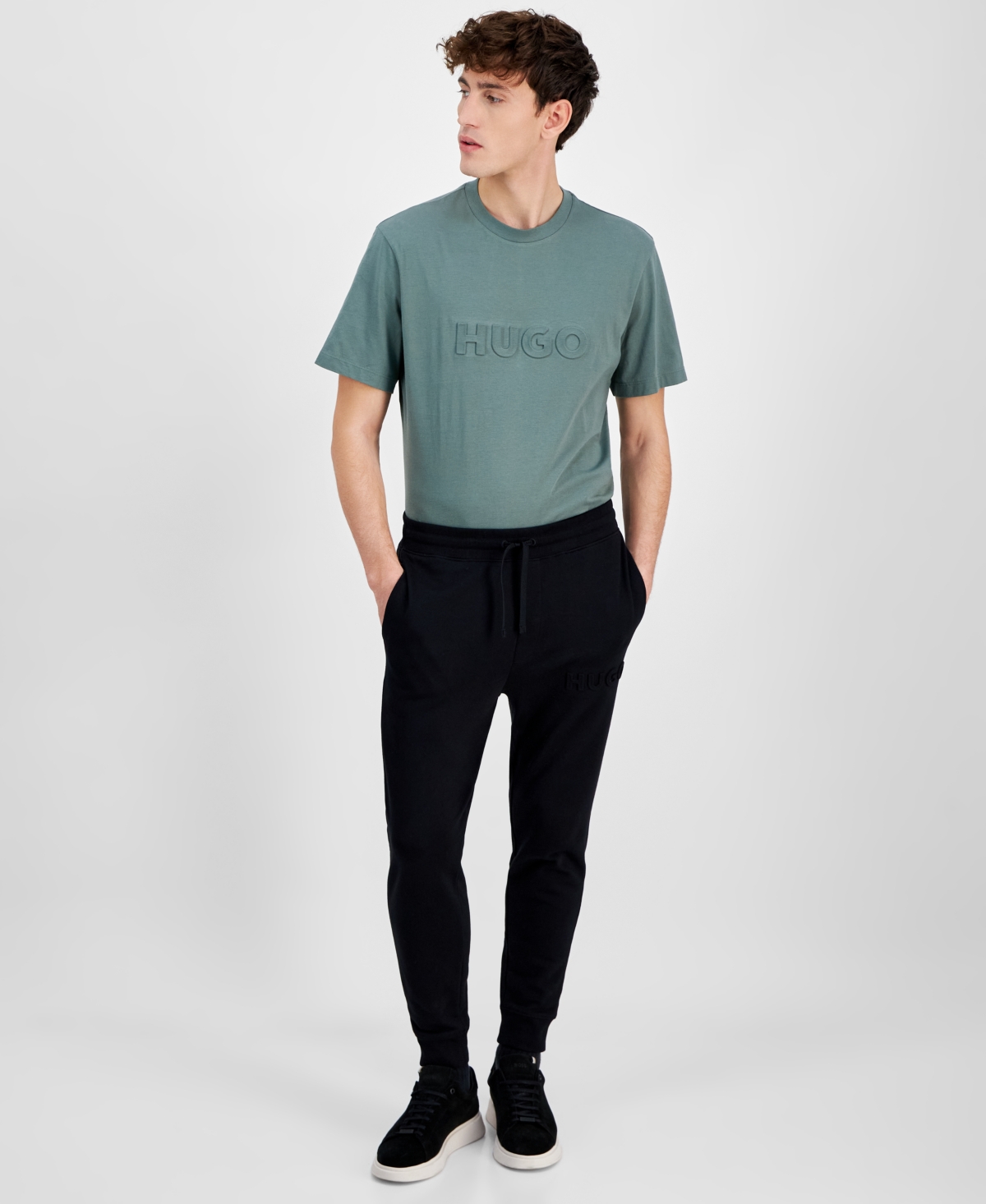 HUGO BOSS HUGO BY HUGO BOSS MEN'S DILLUMI REGULAR-FIT LOGO EMBOSSED JOGGERS, EXCLUSIVELY AT MACY'S 