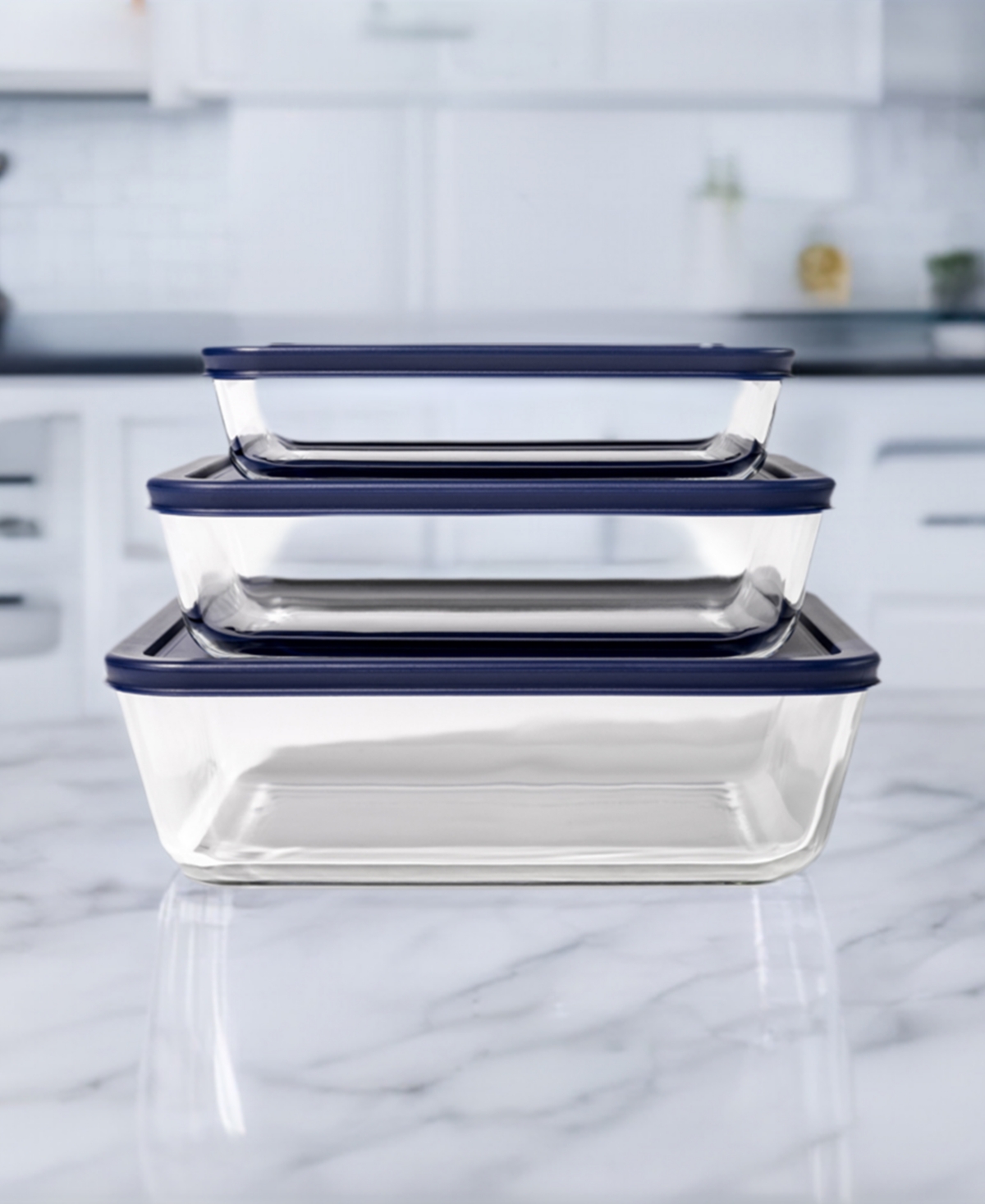 DURA LIVING 6-PIECE RECTANGULAR NESTING FOOD STORAGE AND MEAL PREP CONTAINER SET 