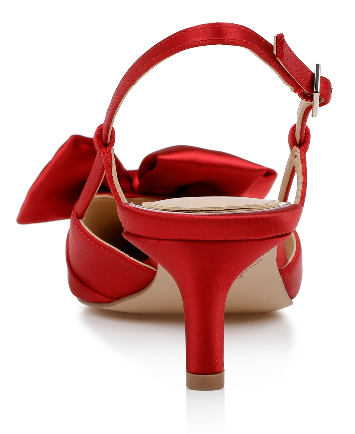 Jewel Badgley Mischka Shoshana Pointed Toe Slingback Pump In Red Satin