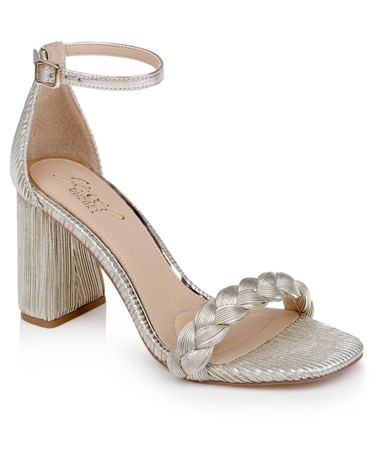 Jewel Badgley Mischka Women's Shea Round Toe Dress Sandals In Champagne