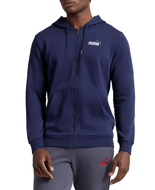 alfani Puma Men's Zip-Front Long Sleeve Small Logo Fleece Hoodie Men's Fashion & Accessories
