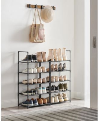 Metal Frame and Fabric Shelves 10-Tier Shoe Rack Organizer
