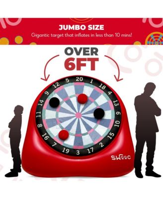 Premium Giant Kick Darts (Over 6 ft. Tall) with Over 15 Games Included - Giant Inflatable Outdoor Dartboard with Soccer Balls