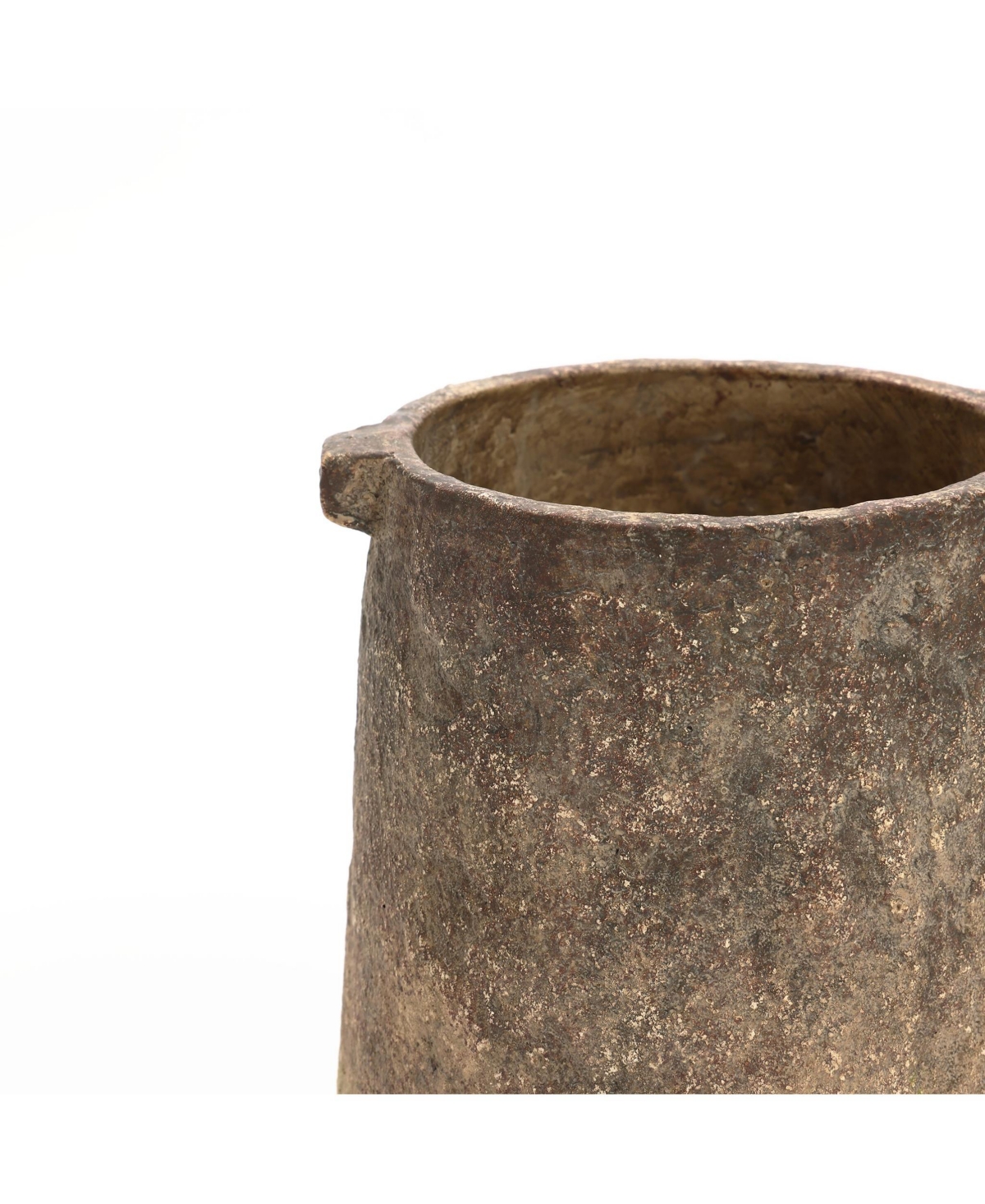 LuxenHome Rustic Ginger Root Brown Cement 11-Inch Tall Indoor and Outdoor Cylinder Vase