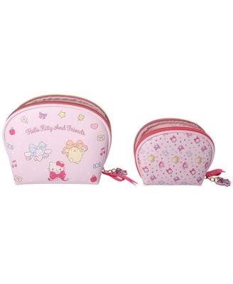 Sanrio Friends Large and Small Dome Cosemtic Travel Bag Set
