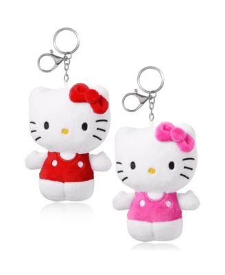 Sanrio Red and Pink Plush Keychain Travel Giftable Set image