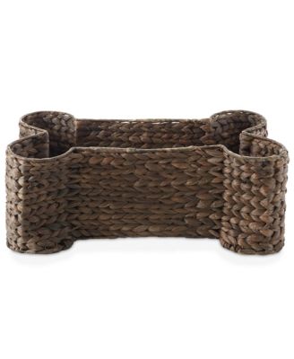 Dog Bone Shaped Storage Basket - Natural, Large Water Hyacinth Pet Toy Bin Organizer
