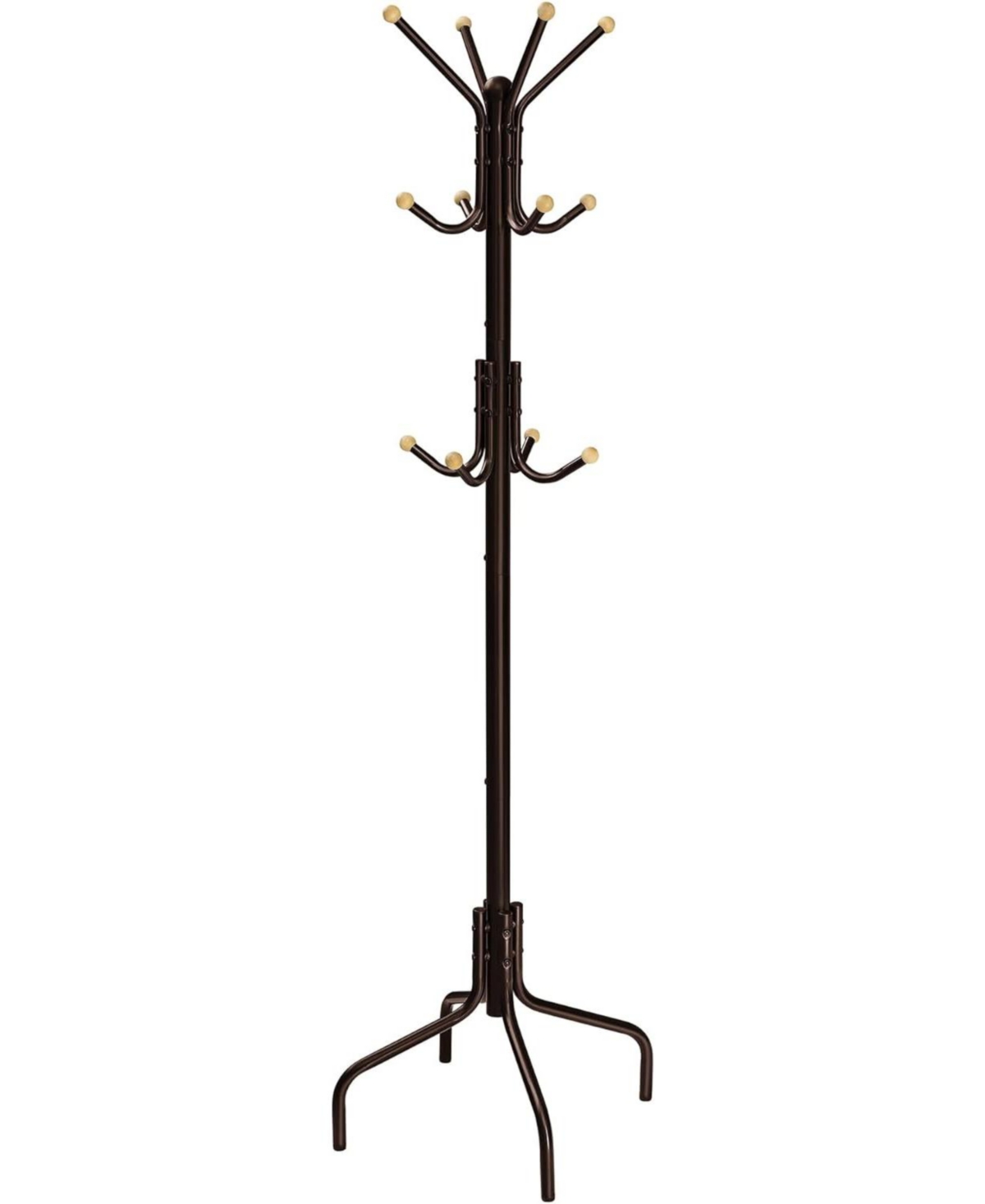 Tree-Shaped Coat Rack with 4 Legs - Dark Brown