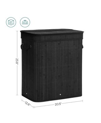 26.5 Gallon Laundry Hamper with Lid and Handles, Dove Grey