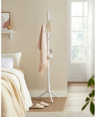 Free Standing Tree-Shaped Coat Rack with Adjustable Height, Brown
