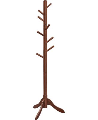 Free Standing Tree-Shaped Coat Rack with Adjustable Height, Brown