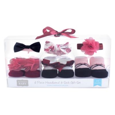 Baby Girls Hudson Coordinated Comfy Headband and Socks Giftset