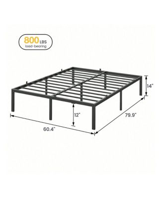 14 Inch Twin Bed Frame Metal Platform, Twin Bed Frame With Ample Storage, No Box Spring Needed And Steel Slat Support, Easy Assembly