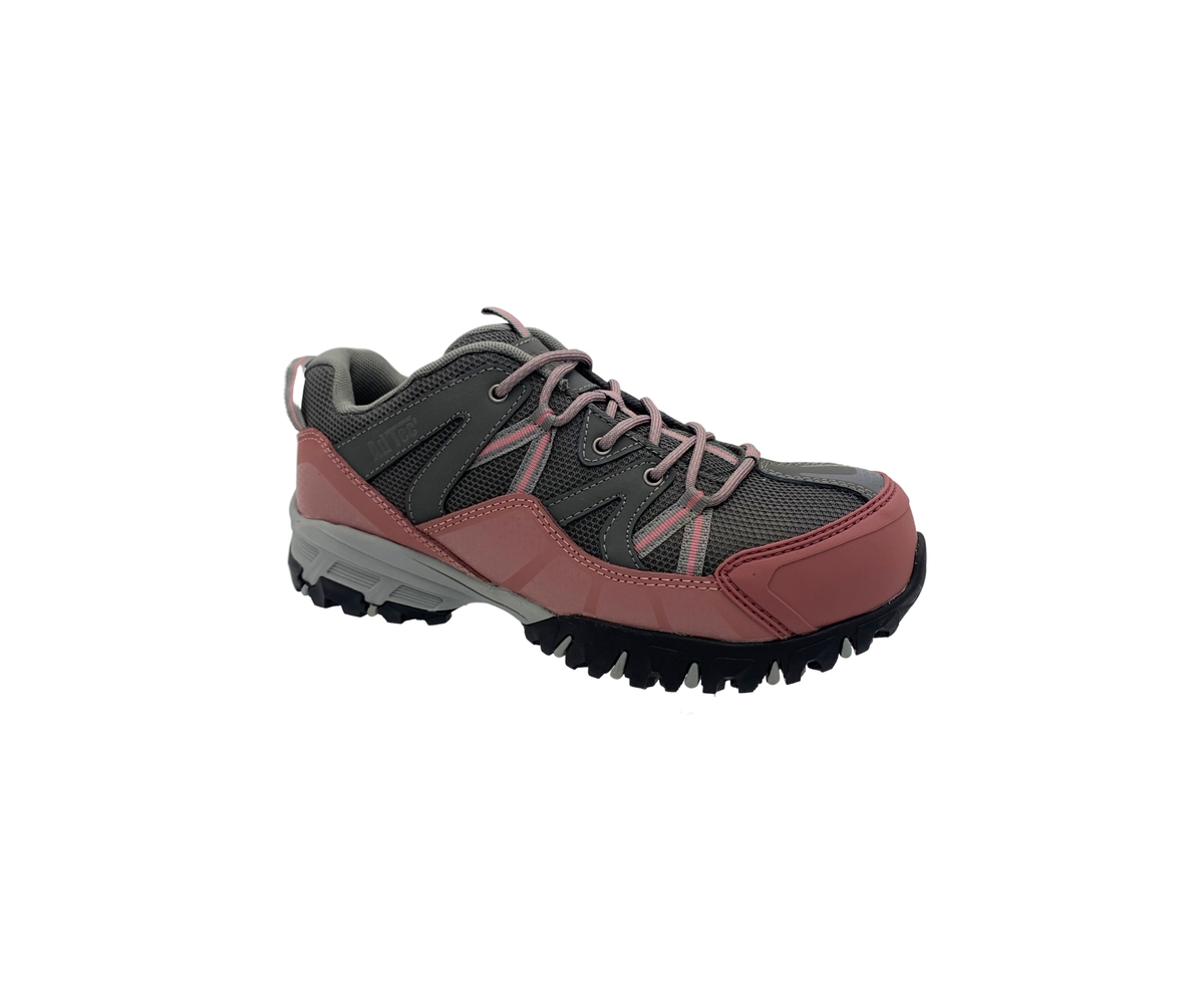 Women's 4" Work Hiker, Cap Toe - Black/pink