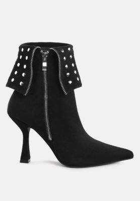 Womens Piccini Stud Embellished Foldover Boots