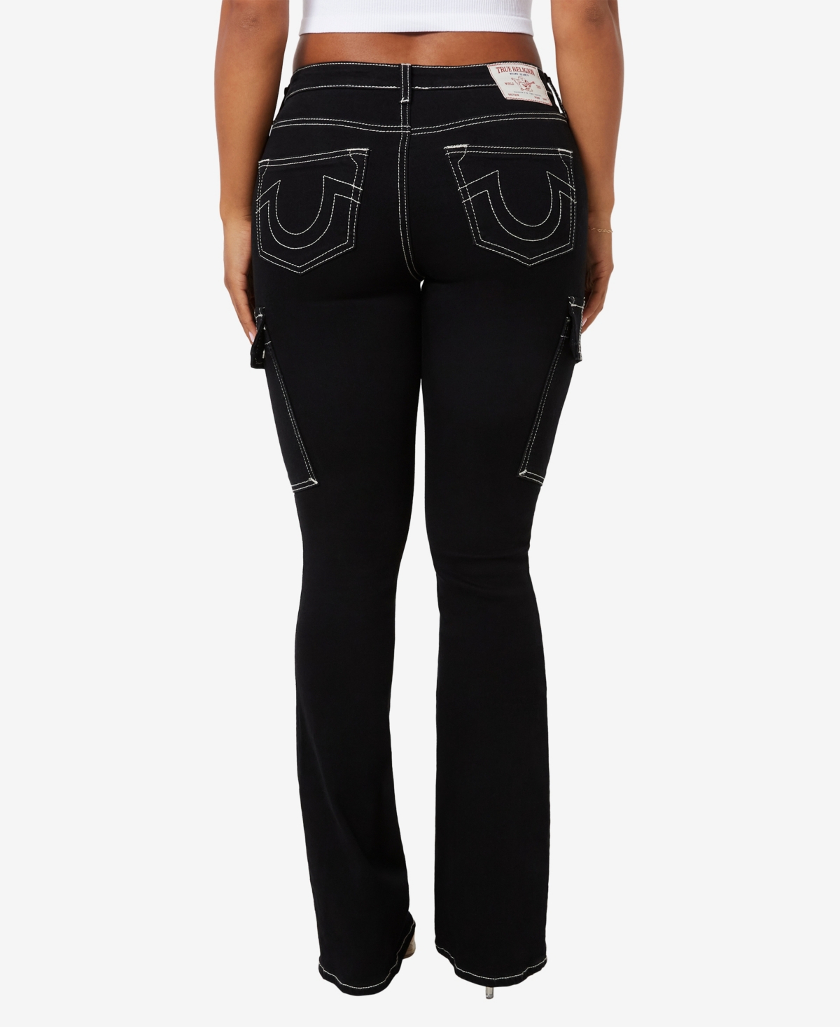 True Religion Women's Denim Bootcut Cargo Jeans
