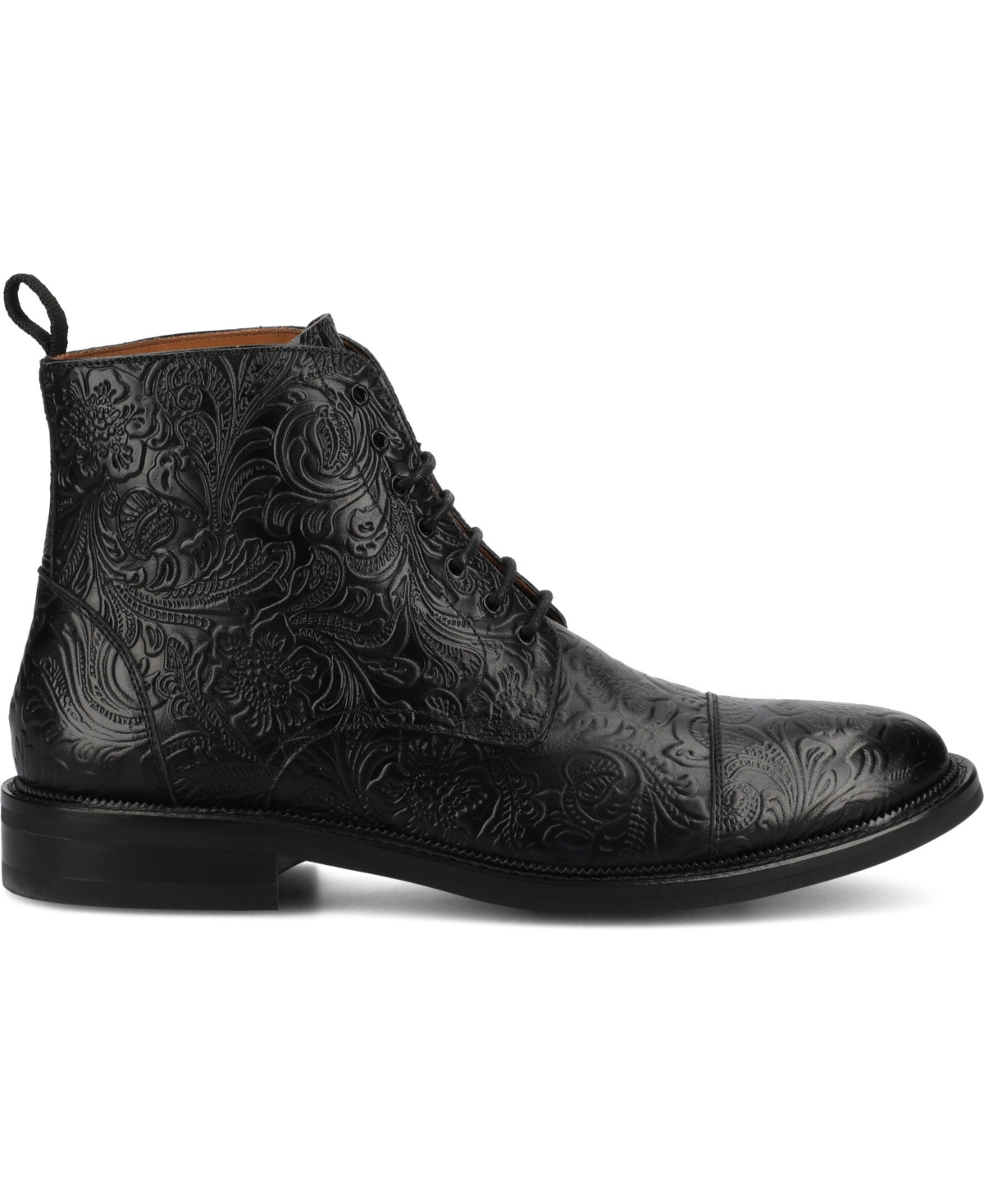 Shop Taft Men's Rome Full-grain Leather Cap Toe Dress Boots In Noir Viejo
