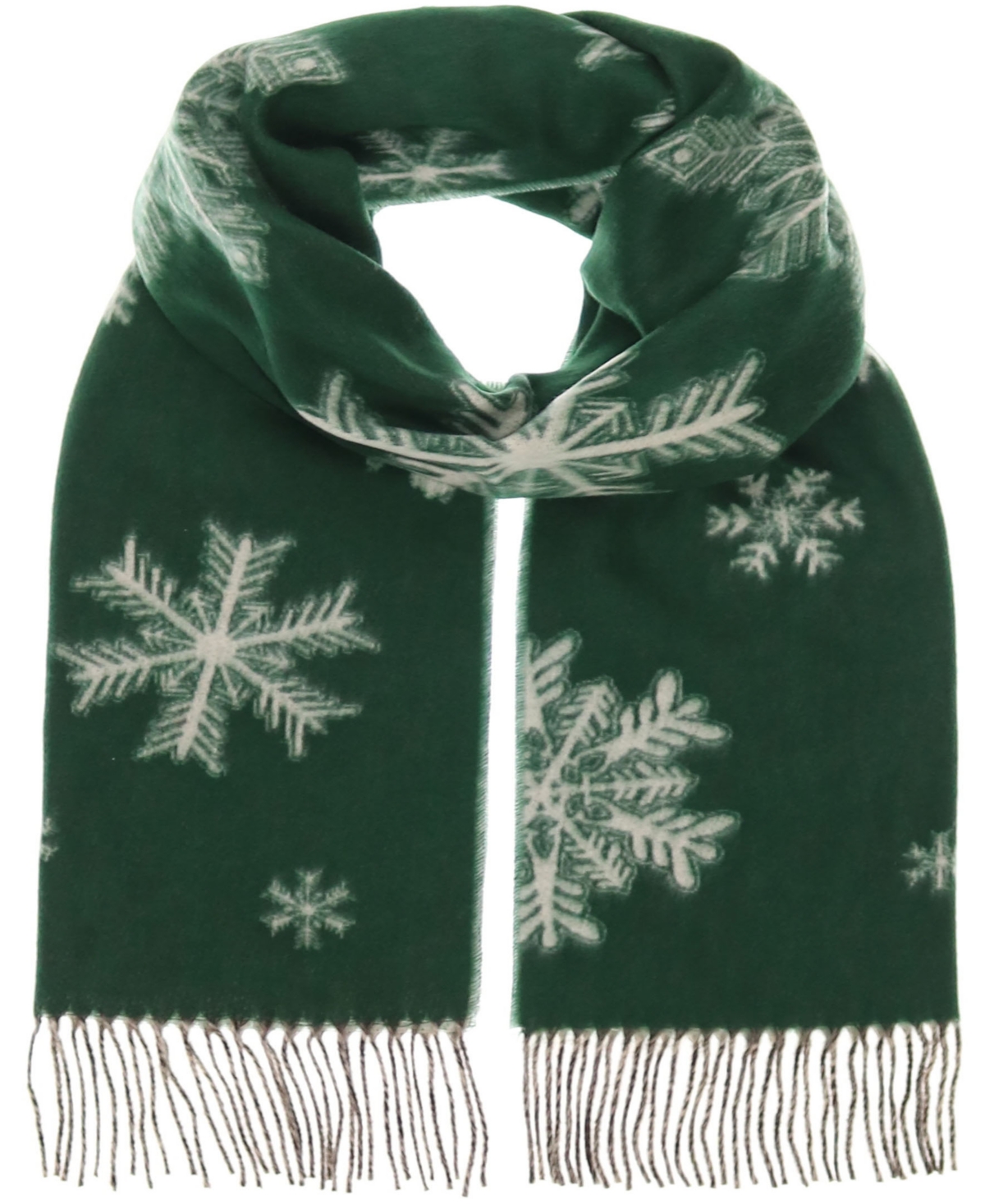 Fraas Snowflake Cashmink Scarf In Green
