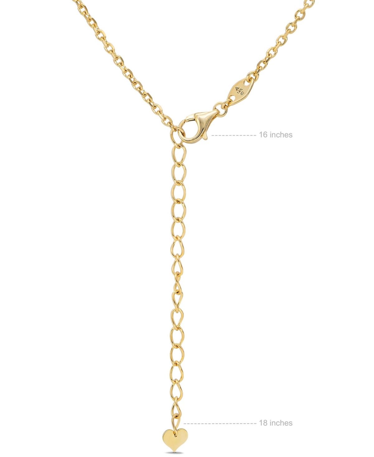 Devata Sweet Heart Chain Necklace in 14K 16 in adj to in, approx. 4.7 grams - Gold
